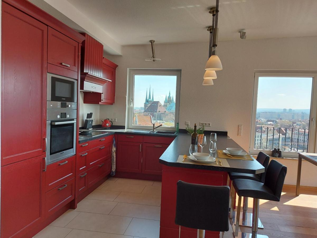 At The Top - Penthouse Ueber Den Daechern Der Stadt Erfurt Esterno foto